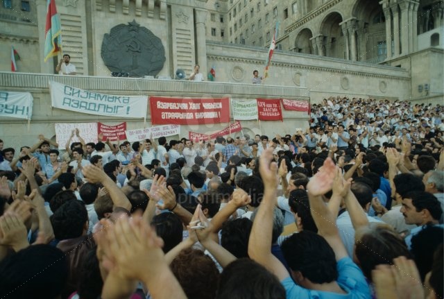 Unsanctioned meeting in lenin Square, Baku