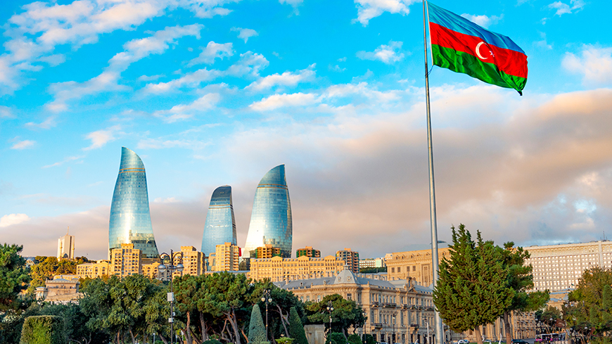 Azerbaijan flag baku