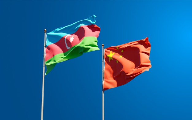 Beautiful national state flags china azerbaijan together sky 337817