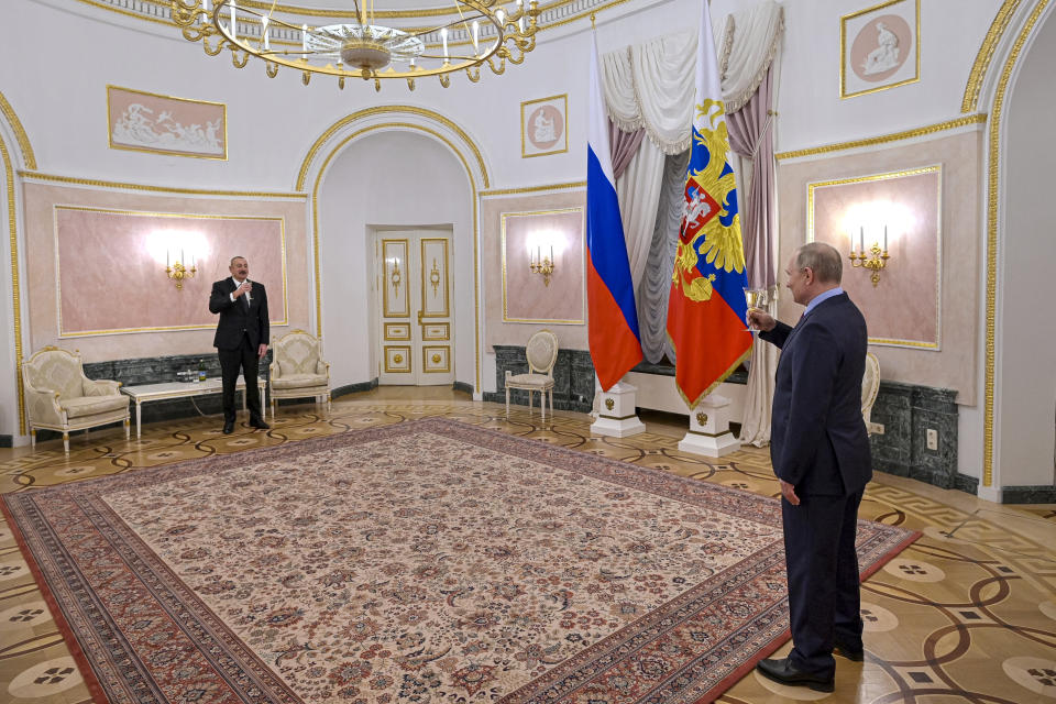Ilham Aliyev and Vladimir Putin Moscow February