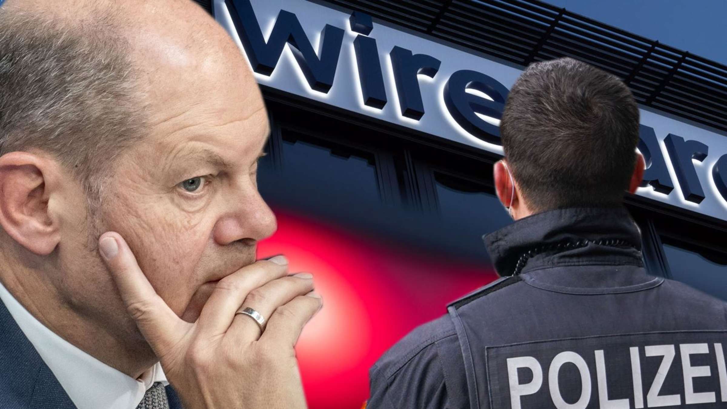 25755670 bundesfinanzminister olaf scholz spd hat den kopf auf eine hand gestuetzt und schaut mit sorgenvoller miene im hintergrund schaut ein polizist auf die r690hiqfzea