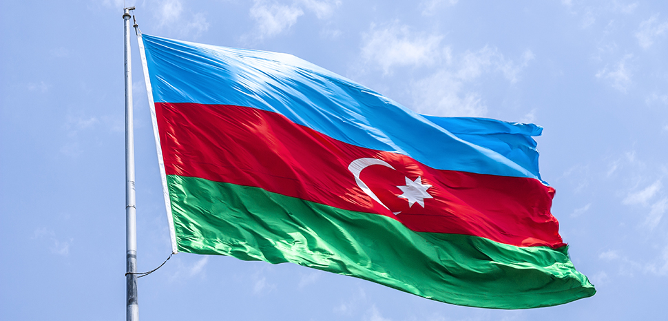 The national flag of Azerbaijan
