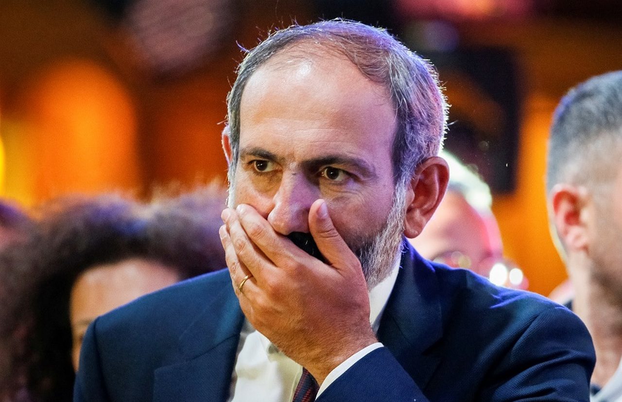 Armenian opposition leader Pashinyan attends a rally in Yerevan