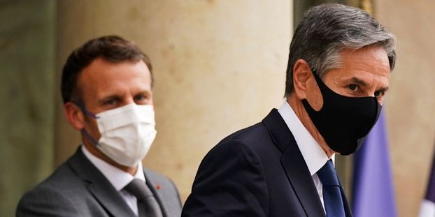 Crise franco americaine Macron rencontre Blinken beaucoup de travail difficile a faire