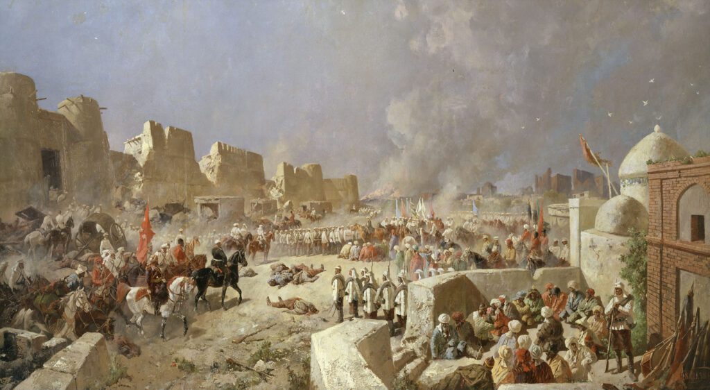Karazin_-_Entry_of_Russian_troops_into_Samarkand_1868