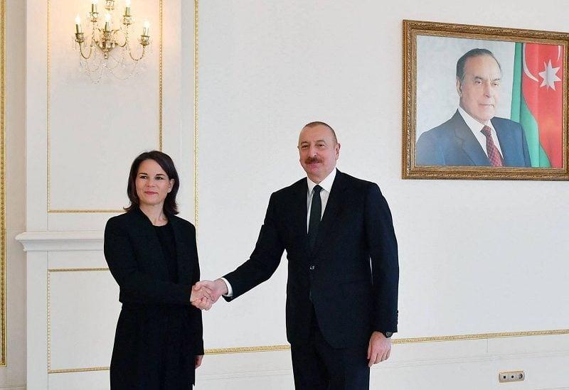 Azerbaijans President Aliyev meets Germanys Foreign Minister Baerbock in Baku 800x549