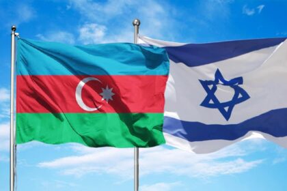 Israel Azerbaijan Flag 220323