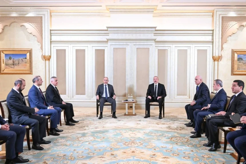 Aliyev and pashinyan in abu dhabi 7 10 2025