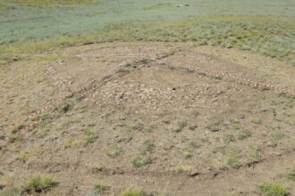 Panoramic view of the ancient kurgan site