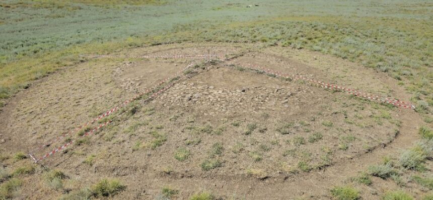 Panoramic view of the ancient kurgan site