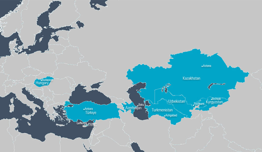 Turk devletleri map en